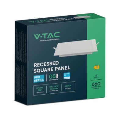 Panel V-TAC SKU104811 VT-61006SQ-S 4000K 6W 660lm