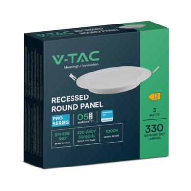 Panel V-TAC SKU78571 VT-61003RD-S 6500K 3W 330lm