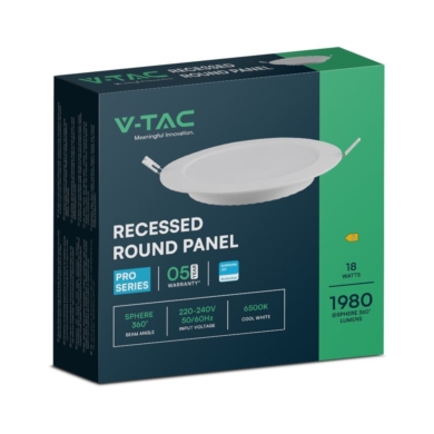 Panel V-TAC SKU78661 VT-61018RD-S 6500K 18W 1980lm