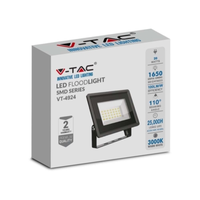 Naświetlacz V-TAC SKU6739 VT-4924-B 6500K 20W 1650