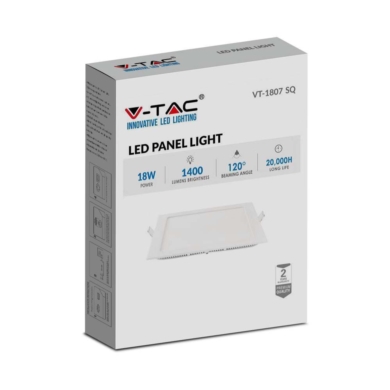 Panel V-TAC SKU214871 VT-1807 6400K 18W 1400lm