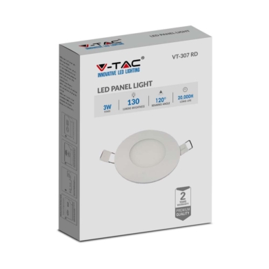 Panel V-TAC SKU216292 3000K 3W 130lm