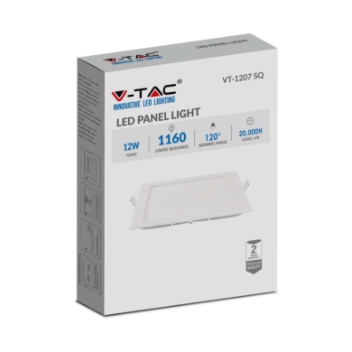Panel V-TAC SKU214866 VT-1207 2700K 12W 1160lm