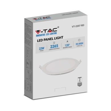 Panel V-TAC SKU216423 VT-2207RD-N 4000K 22W 2265lm