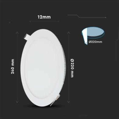 Panel V-TAC SKU216423 VT-2207RD-N 4000K 22W 2265lm