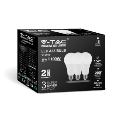 Żarówka V-TAC SKU212818 VT-2015-3PC 6400K 15W 1350