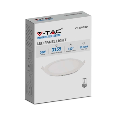 Panel V-TAC SKU216429 VT-3107RD-N 6400K 30W 3155lm