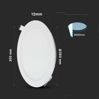 Panel V-TAC SKU216429 VT-3107RD-N 6400K 30W 3155lm