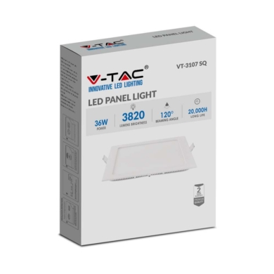 Panel V-TAC SKU216431 VT-3107SQ-N 6400K 30W 3820lm