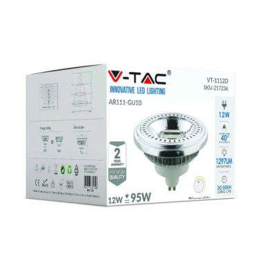 Żarówka V-TAC SKU217236 VT-1112 6400K 12W 1301lm