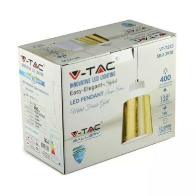 Oprawa V-TAC SKU3934 VT-7333-G 3000K 7W 400lm