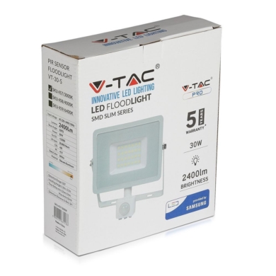 Naświetlacz V-TAC SKU459 VT-30-S-W 6400K 30W 2400l