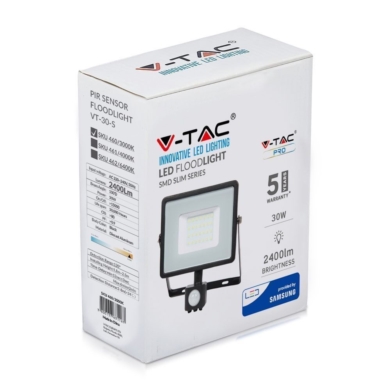Naświetlacz V-TAC SKU460 VT-30-S-B 3000K 30W 2400l