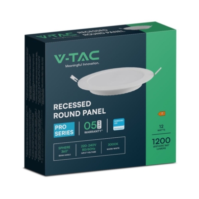 Panel V-TAC SKU78611 VT-61012RD-S 3000K 12W 1200lm