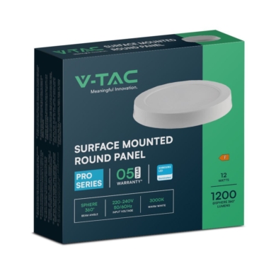 Panel V-TAC SKU78751 VT-60012RD-S 6500K 12W 1200lm