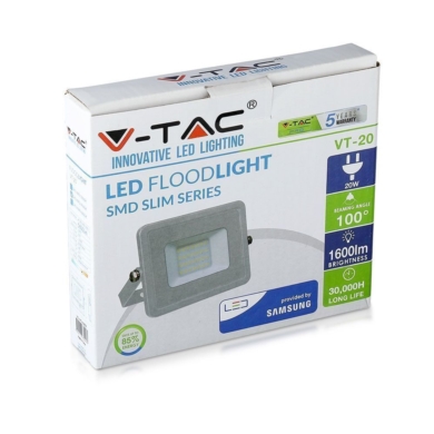 Naświetlacz V-TAC SKU444 VT-20-W 6400K 20W 1600lm