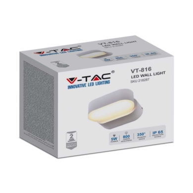 Kinkiet V-TAC SKU218287 VT-816-W-N 4000K 6W 800lm