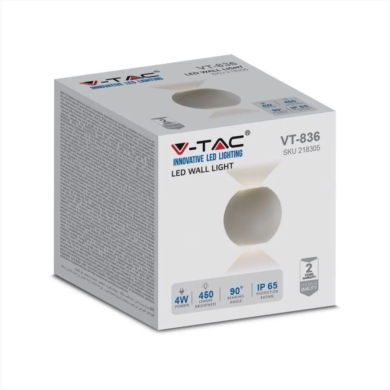 Kinkiet V-TAC SKU218305 VT-836 3000K 4W 450lm