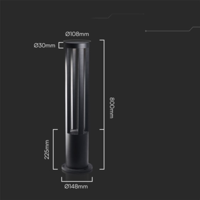 Słupek V-TAC SKU218328 VT-820 3000K 10W 1000lm