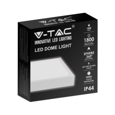 Oprawa V-TAC SKU7624 VT-8618W-SQ 3000K 18W 1800lm