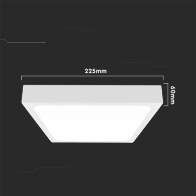 Oprawa V-TAC SKU7624 VT-8618W-SQ 3000K 18W 1800lm