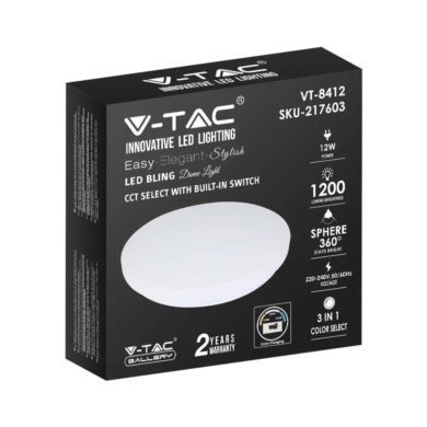 Oprawa V-TAC SKU217603 VT-8412 3000K-6400K 12W 120