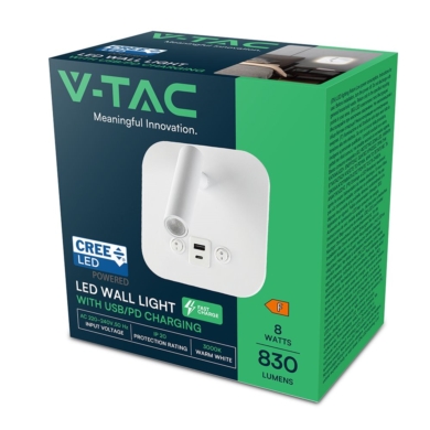 Oprawa V-TAC SKU240026 VT-80068-W 3000K 8W 830lm