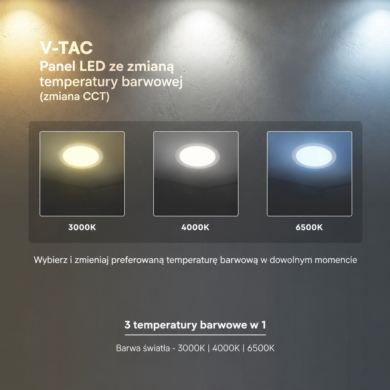 Panel V-TAC SKU2148606 VT-1807CCT 3000K-4000K-6500
