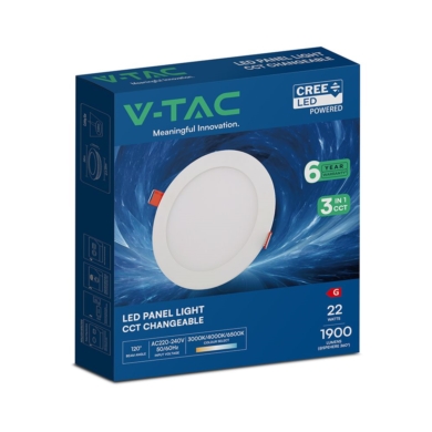 Panel V-TAC SKU2164236 VT-2207CCT 3000K-4000K-6500