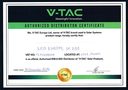 Certificat LED EUROPE
